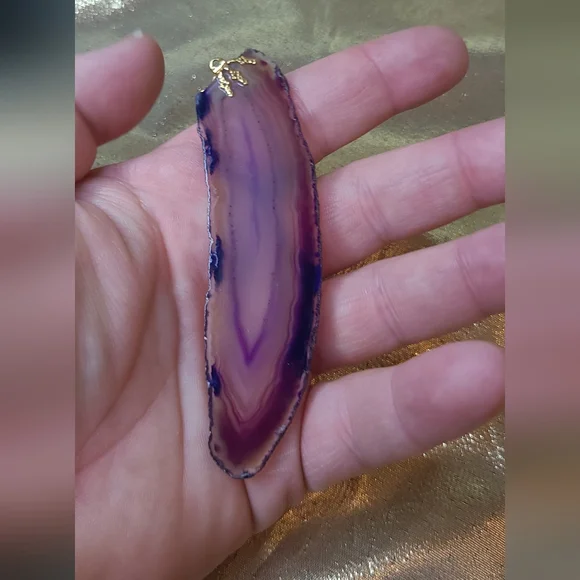Vintage purple agate pendant - Picture 3 of 4